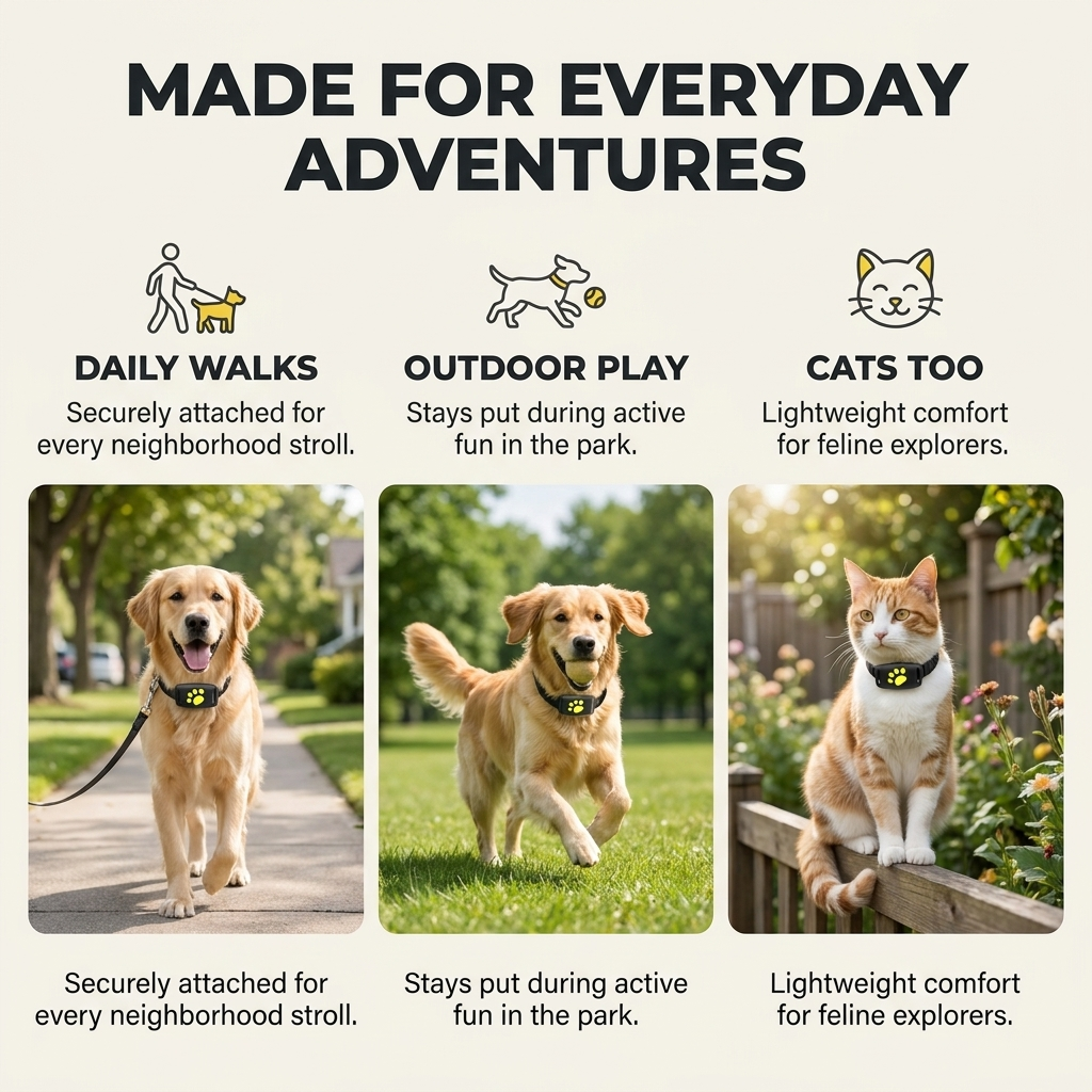 GPS-tracker voor honden en katten – Real-time locatie, lichtgewicht & lange batterijduur Vestragear