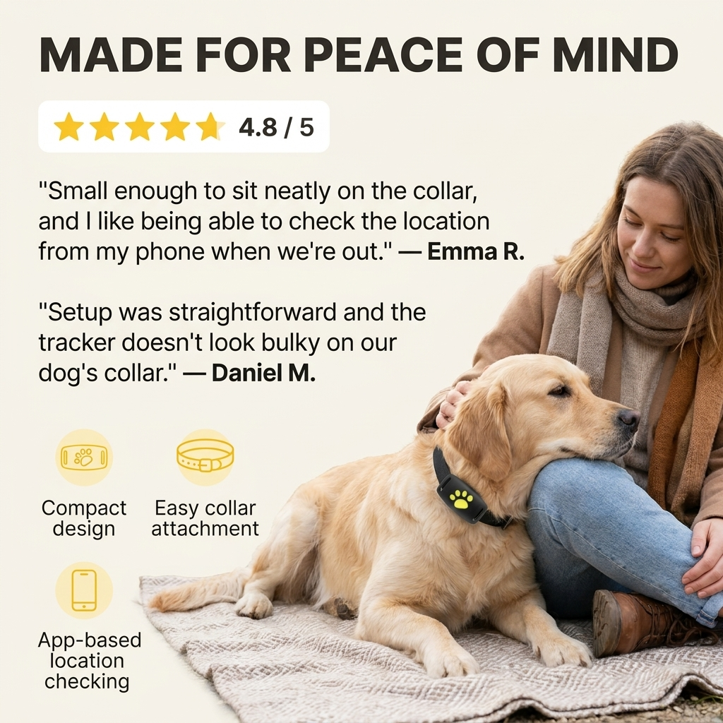 GPS-tracker voor honden en katten – Real-time locatie, lichtgewicht & lange batterijduur Vestragear