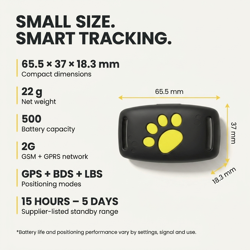 GPS-tracker voor honden en katten – Real-time locatie, lichtgewicht & lange batterijduur Vestragear