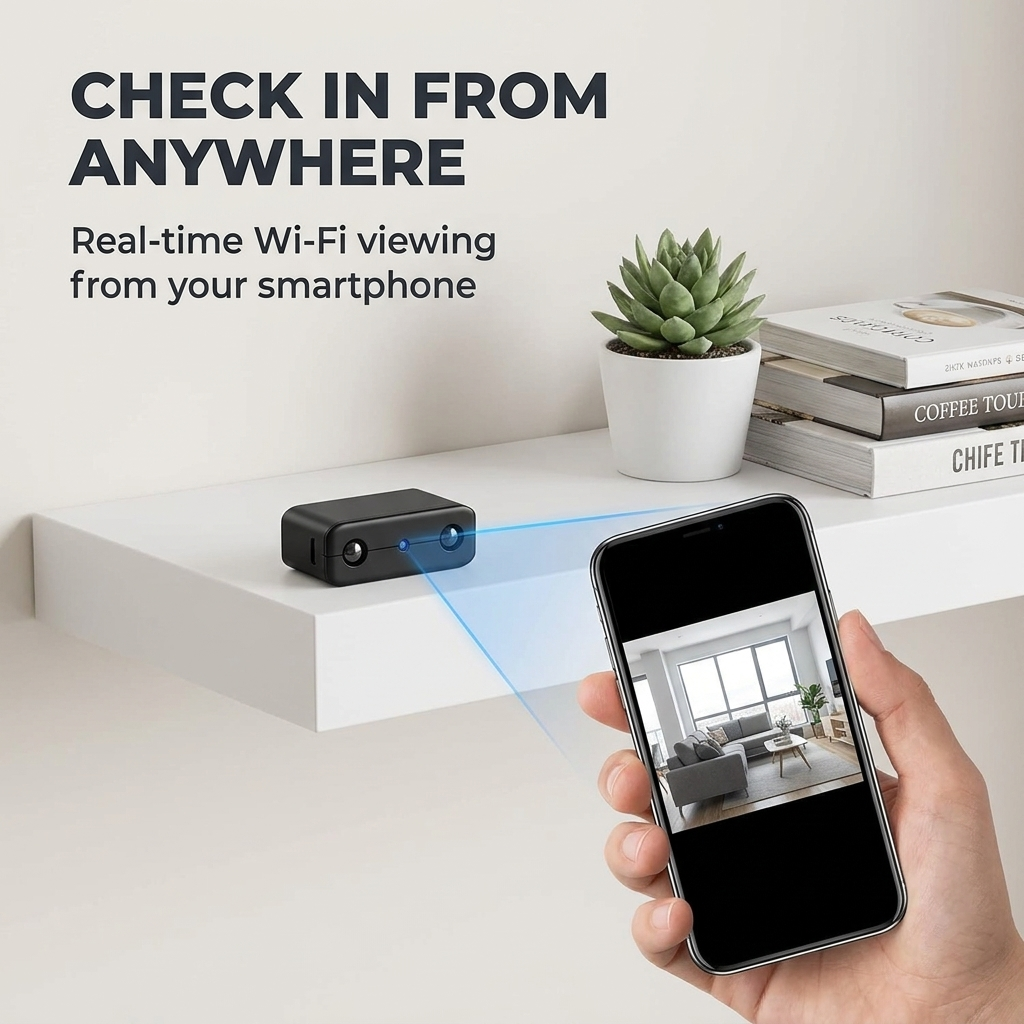Micro HD camera – Compacte WiFi beveiligingscamera met nachtzicht & audio VestraGear