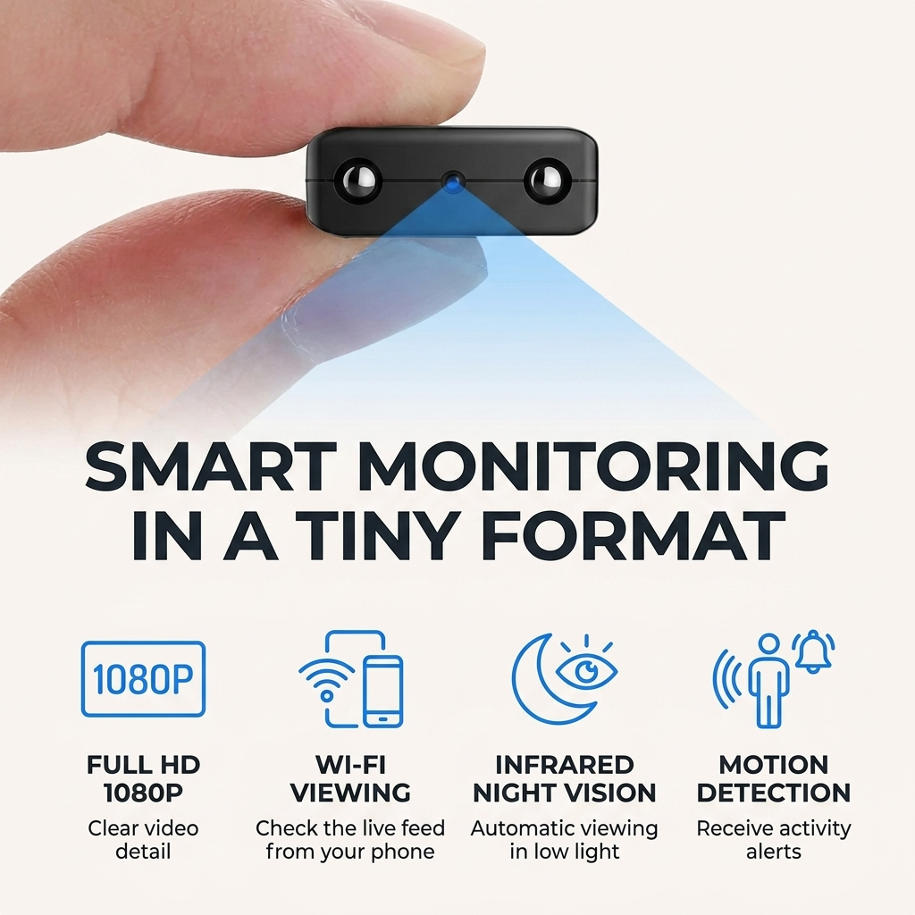 Micro HD camera – Compacte WiFi beveiligingscamera met nachtzicht & audio VestraGear