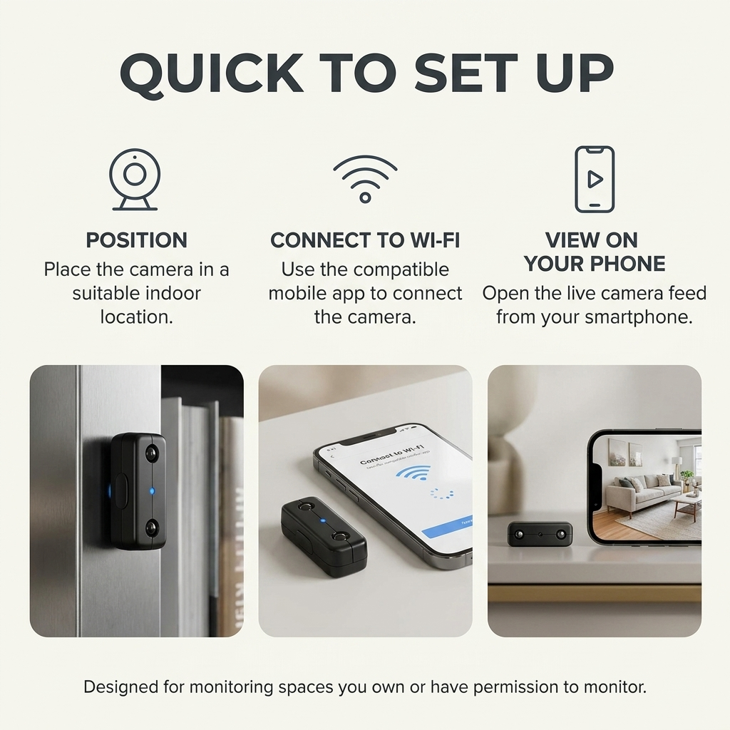 Micro HD camera – Compacte WiFi beveiligingscamera met nachtzicht & audio VestraGear