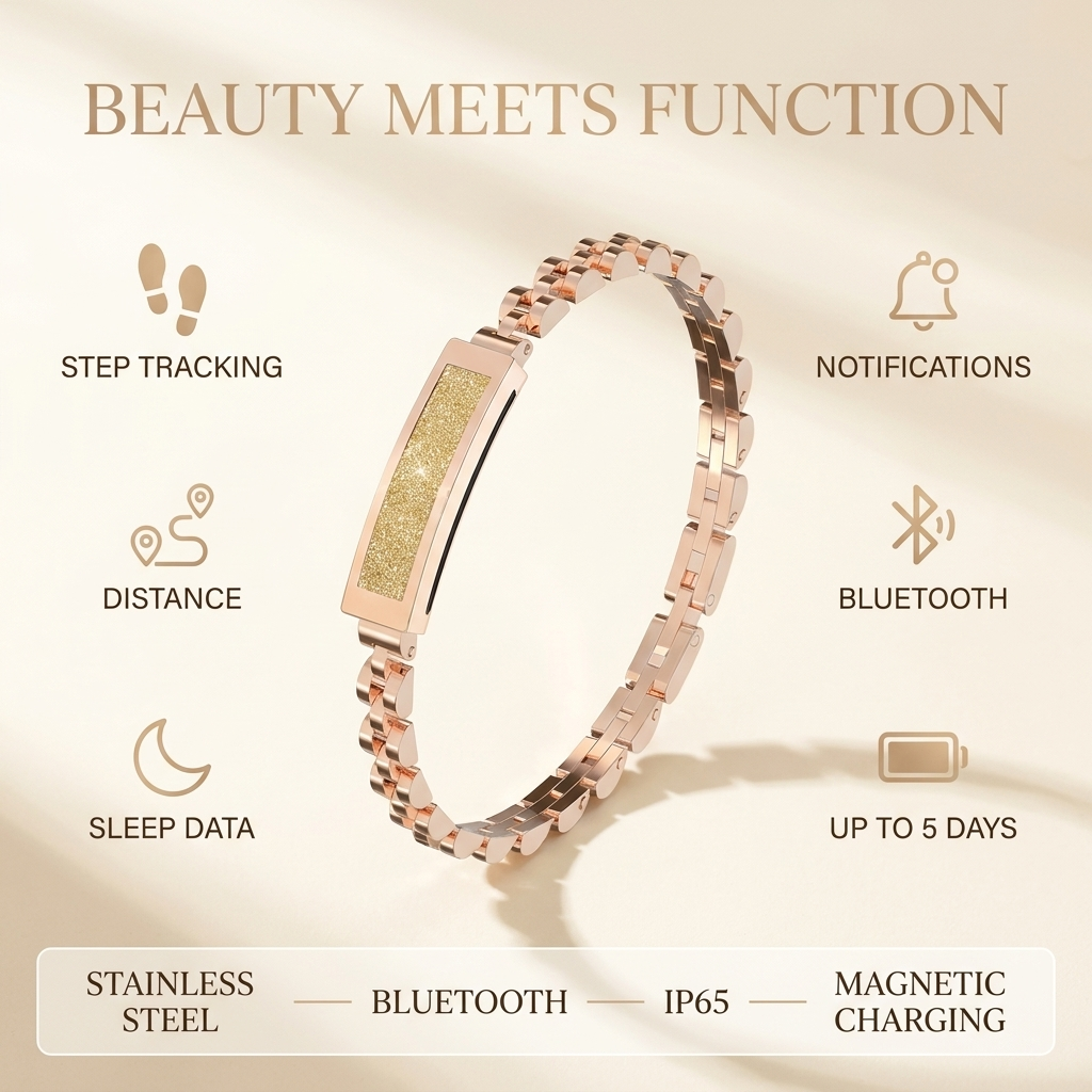Fitness Tracker Dames – Stappenteller, Slaapregistratie & Elegant Design Vestragear