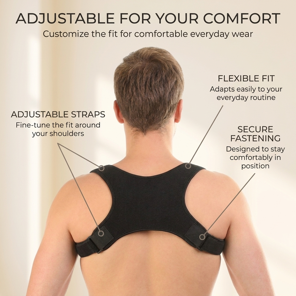 Verstelbare Houdingscorrector – Ergonomische Ondersteuning & Comfortabele Pasvorm Vestragear