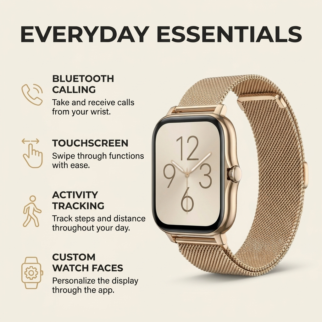 Smartwatch met bluetooth-bellen – touchscreen en activiteitsmeting VestraGear