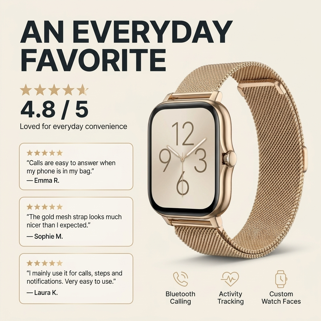 Smartwatch met bluetooth-bellen – touchscreen en activiteitsmeting VestraGear