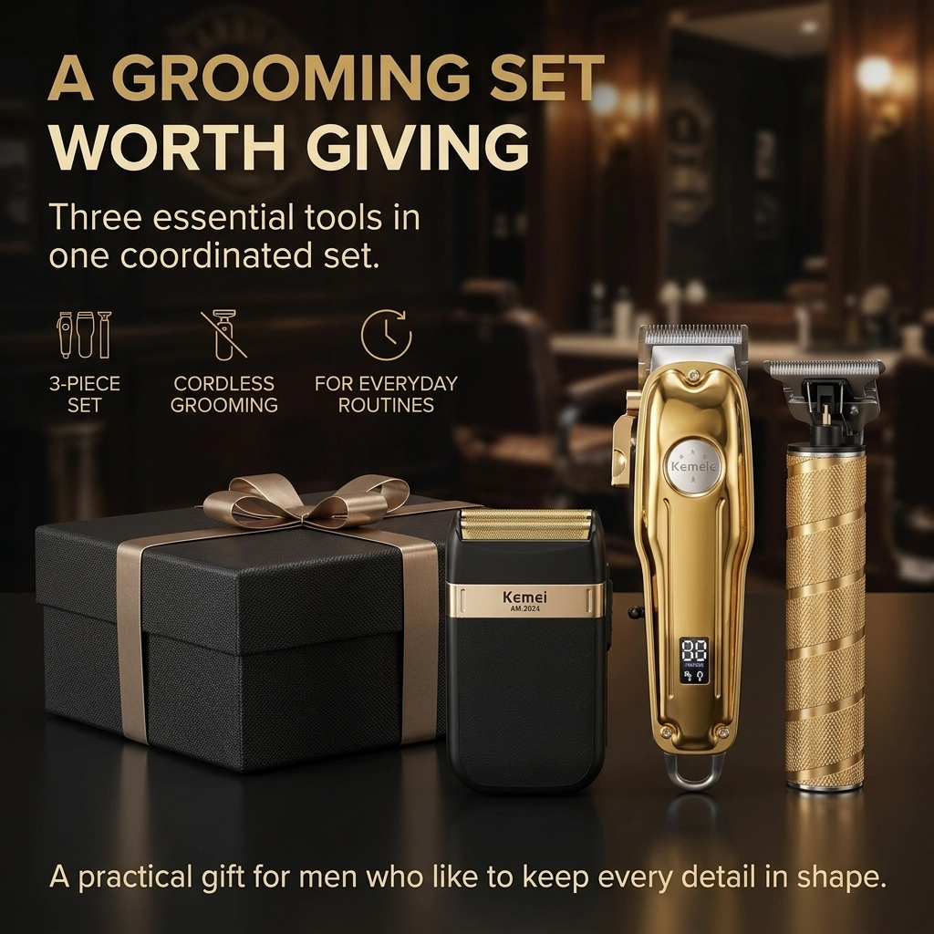 Tondeuse Set Heren 3-delig – Draadloze Haartrimmer, Baardtrimmer & Foil Shaver VestraGear