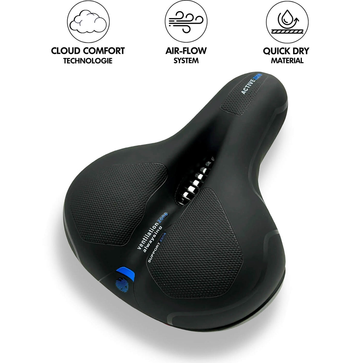 Velora Cloud Comfort Pro Fietszadel – Ergonomisch Gelzadel voor Pijnvrij Fietsen