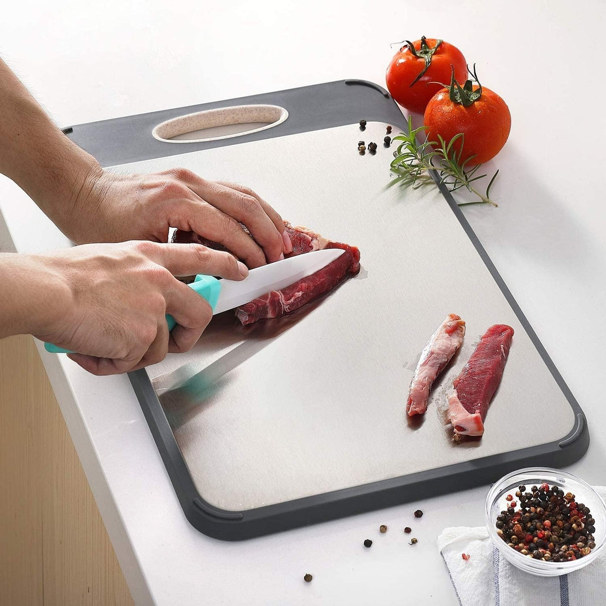 Culinor Snijplank – Roestvrijstalen snijplank met hygiënisch en hittebestendig design