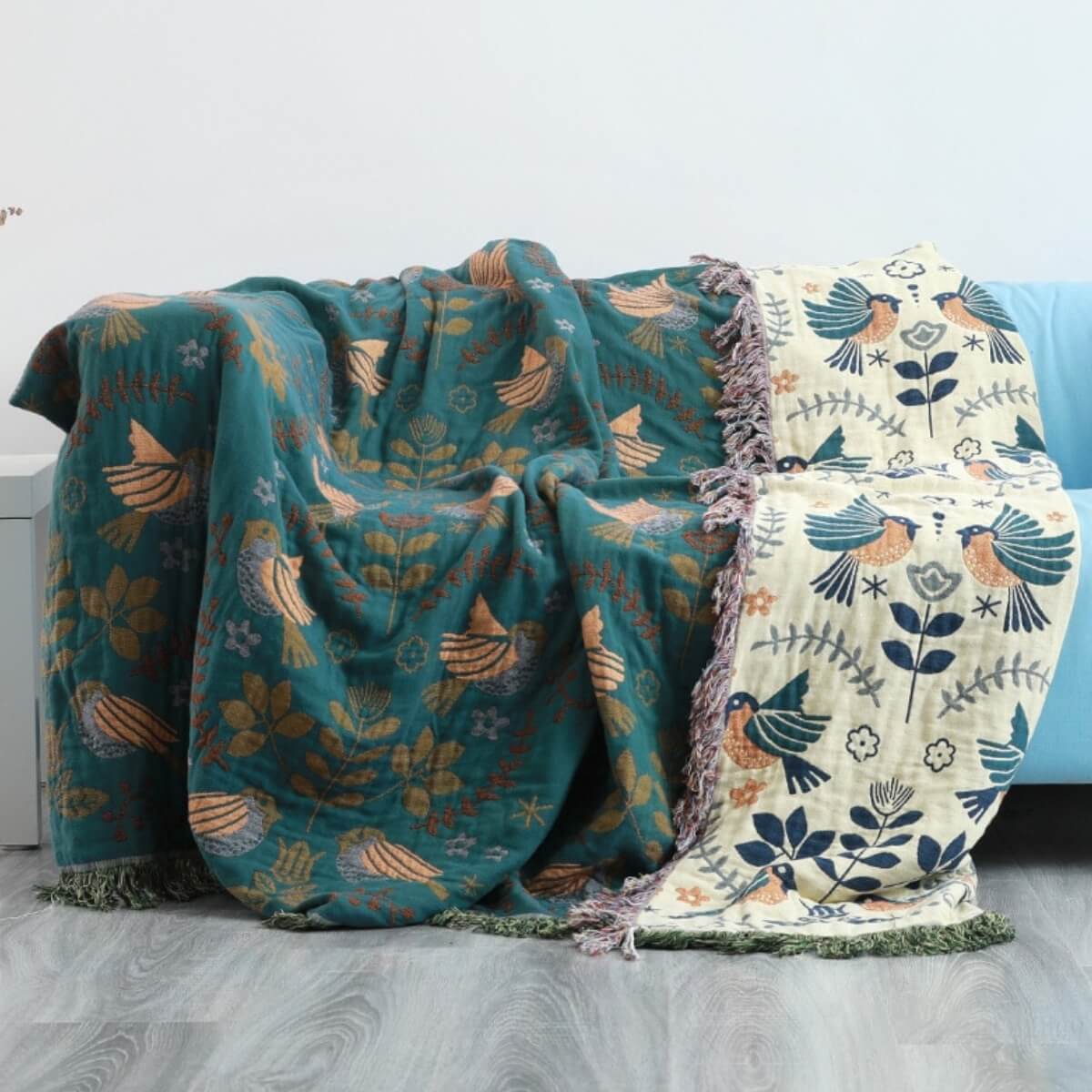 Vellona Plaid – Omkeerbare Scandinavische plaid van zachte stof met stijlvol dubbelzijdig design