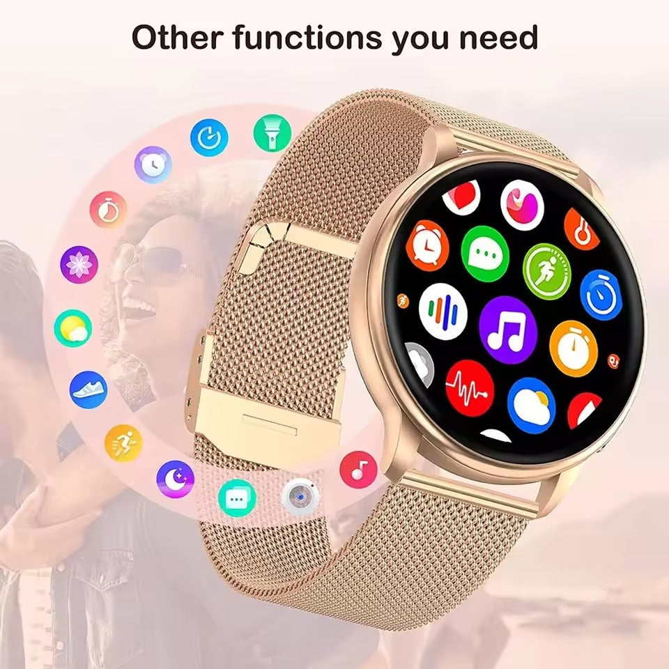Smartwatch – Roestvrijstalen Horloge, Bluetooth & Lange Accuduur