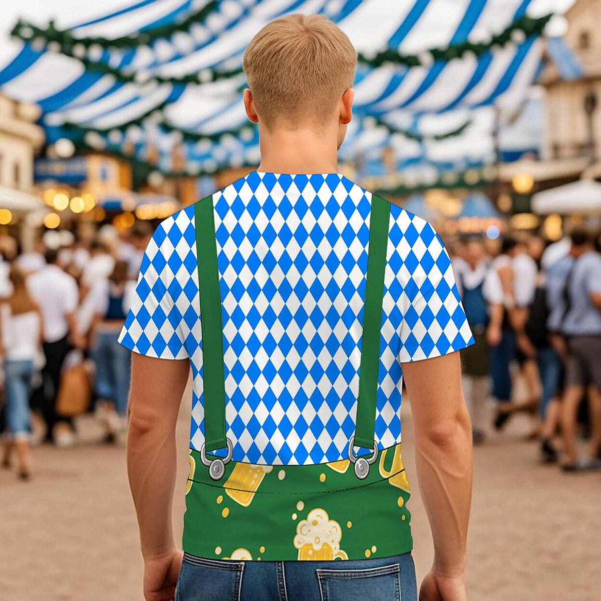 BierBuam – Heren T-Shirt met Lederhosen-Print – Jouw Luchtige Oktoberfest-Look