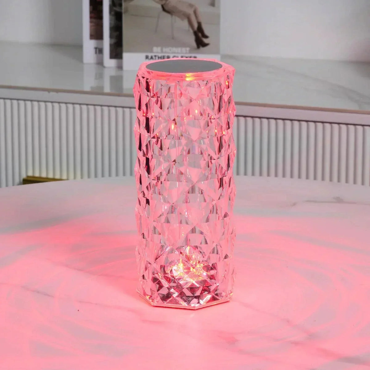 Aurora Kristallen Tafellamp – Dimbare oplaadbare LED lamp met 16 kleuren & touchbediening