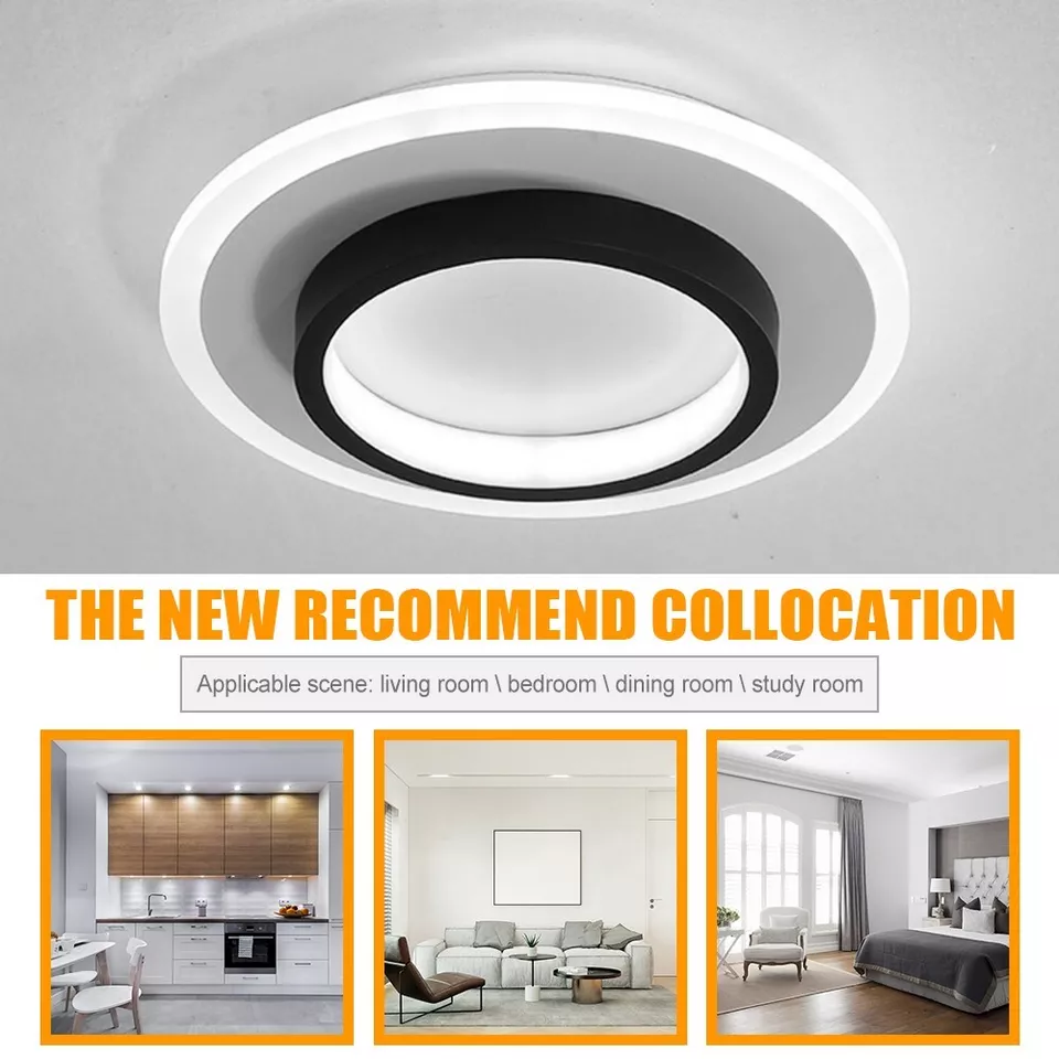 Eldaro Plafondlamp – Ronde LED plafondlamp van metaal en acryl met modern minimalistisch design