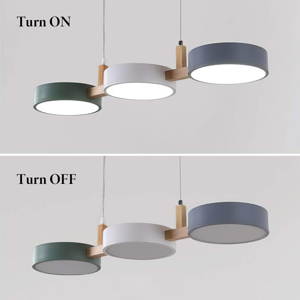 Nordura Hanglamp – Scandinavisch Cilindervormig Design met Meerdere LED-Lichtpunten & Houten Accenten