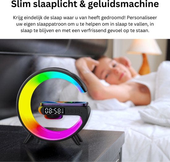 Wake Up Light Wekkerlamp – Zonsopgangsimulatie & Draadloos Opladen