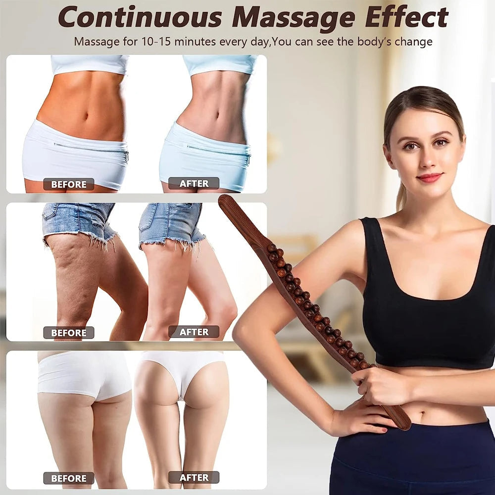 WoodRelief Pro Massagestaaf – Houten Gua Sha Staaf voor Spierontspanning