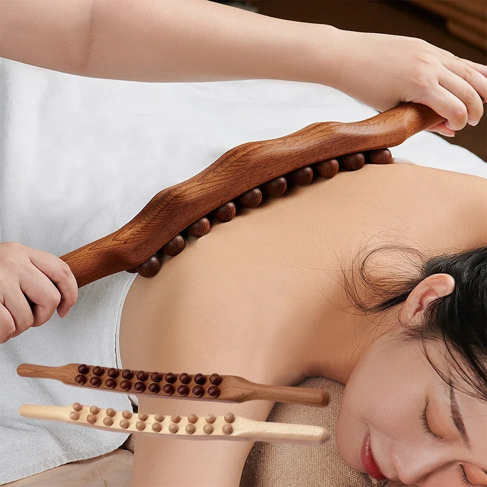WoodRelief Pro Massagestaaf – Houten Gua Sha Staaf voor Spierontspanning
