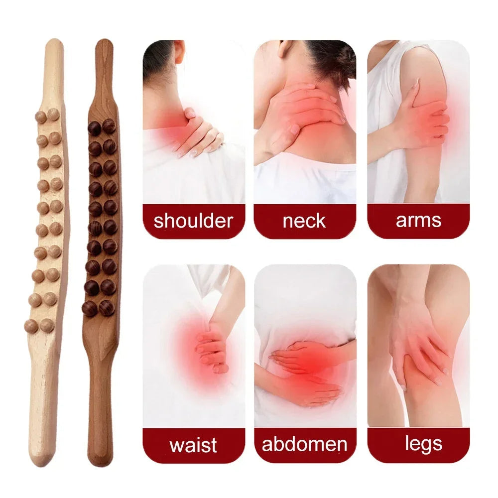 WoodRelief Pro Massagestaaf – Houten Gua Sha Staaf voor Spierontspanning