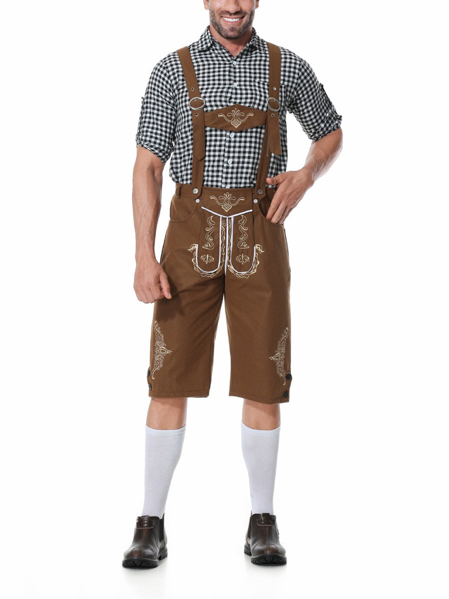 AlpenKraft – Lederhosen Kostuumset met Geruit Overhemd – Jouw Oktoberfest Essential
