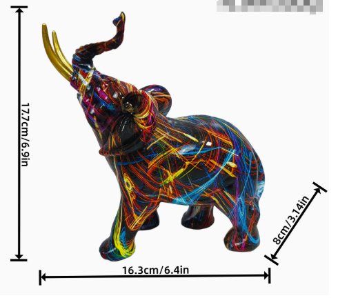 ElevaArt Olifant Beeld – Kleurrijk Abstract Decoratiebeeld met Handgemaakt Vakmanschap VestraGear