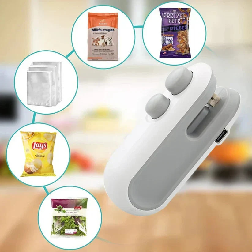 FreshSeal – 2-in-1 draagbaar sealapparaat USB oplaadbaar & compact