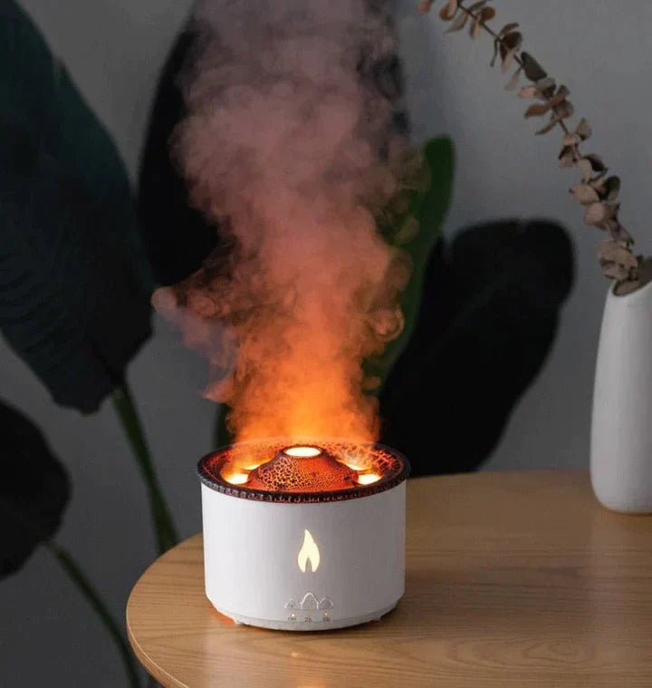 Auralis HumiFlame Luchtbevochtiger – Vulkanisch Vlameffect & Aromatherapie Diffuser