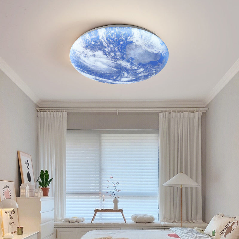 Lunaro Plafondlamp – Modern Rond Design van Massief Hout met Warme LED-Verlichting
