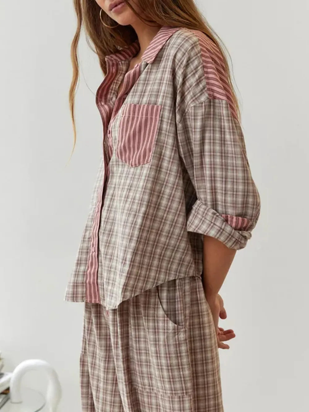Cosy Katoenmix – Tweedelige Zachte & Stretchy Katoenen Pyjama Set