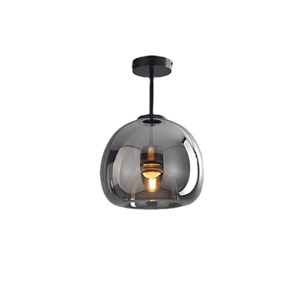 Valtaro Plafondlamp – Koperen plafondlamp met glazen kap en retro-modern design