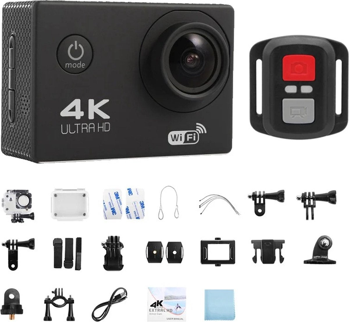 4K action camera – Haarscherp, 60FPS & waterdicht tot 30 m