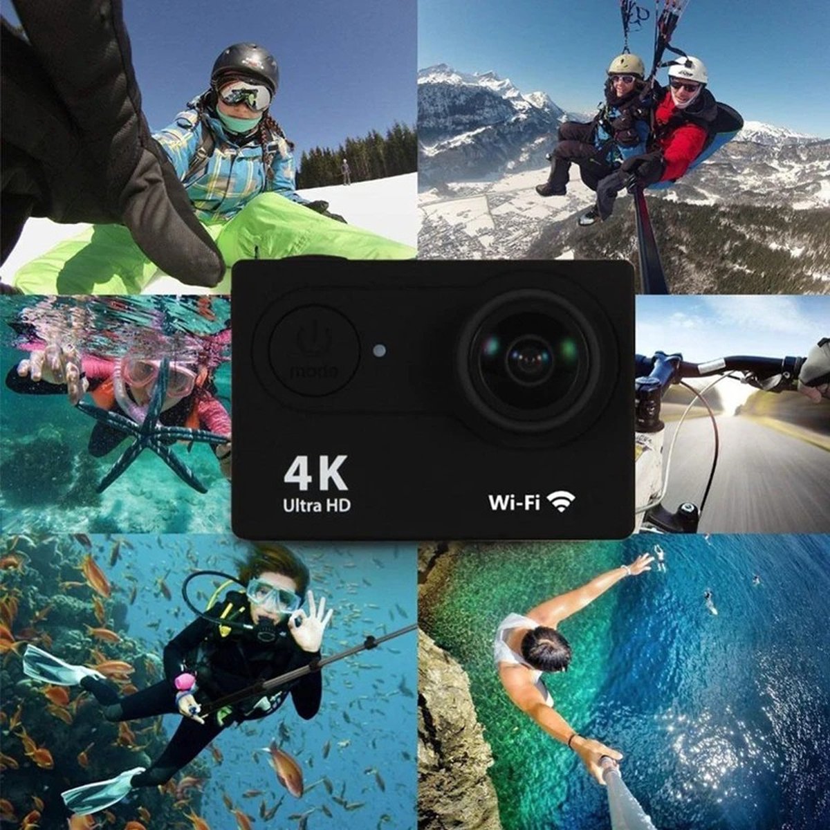 4K action camera – Haarscherp, 60FPS & waterdicht tot 30 m