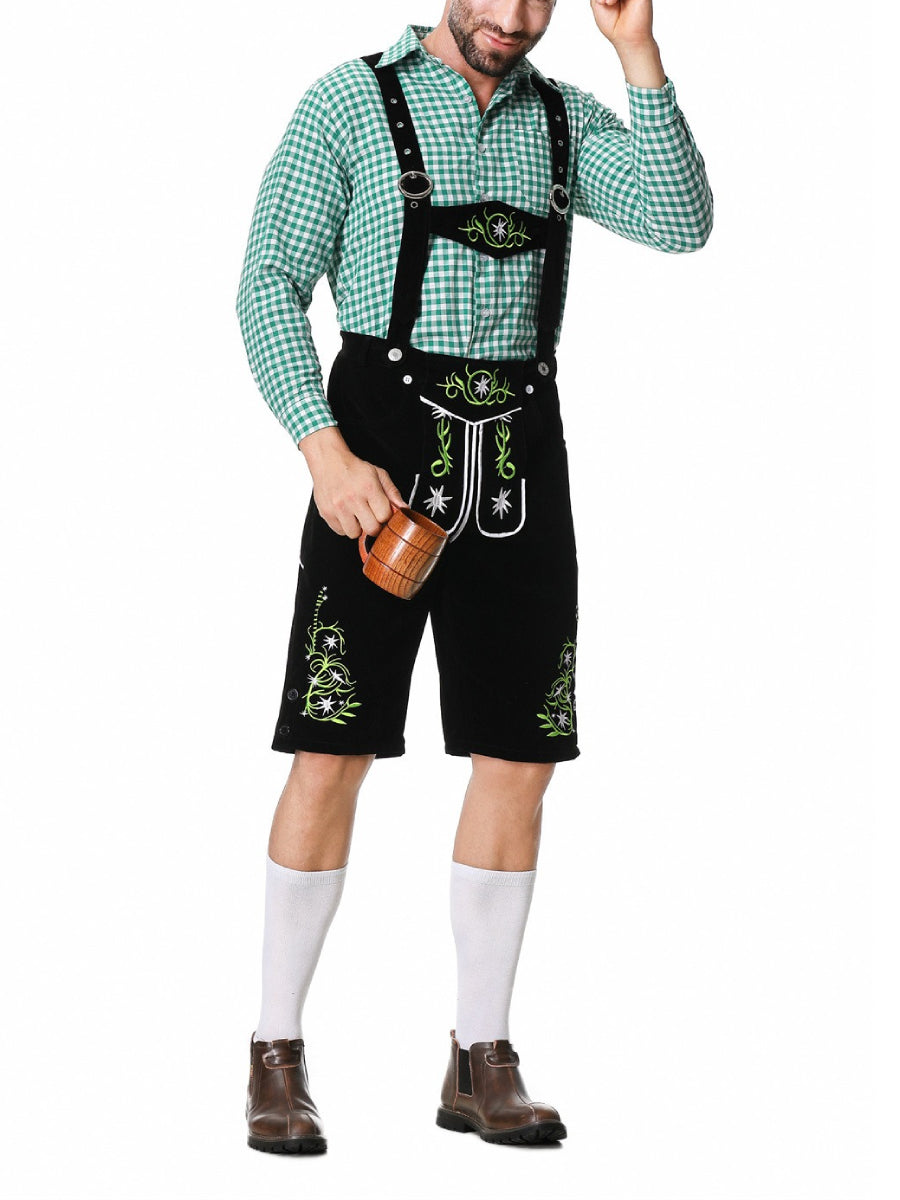 AlpenKraft – Lederhosen Kostuumset met Geruit Overhemd – Jouw Oktoberfest Essential
