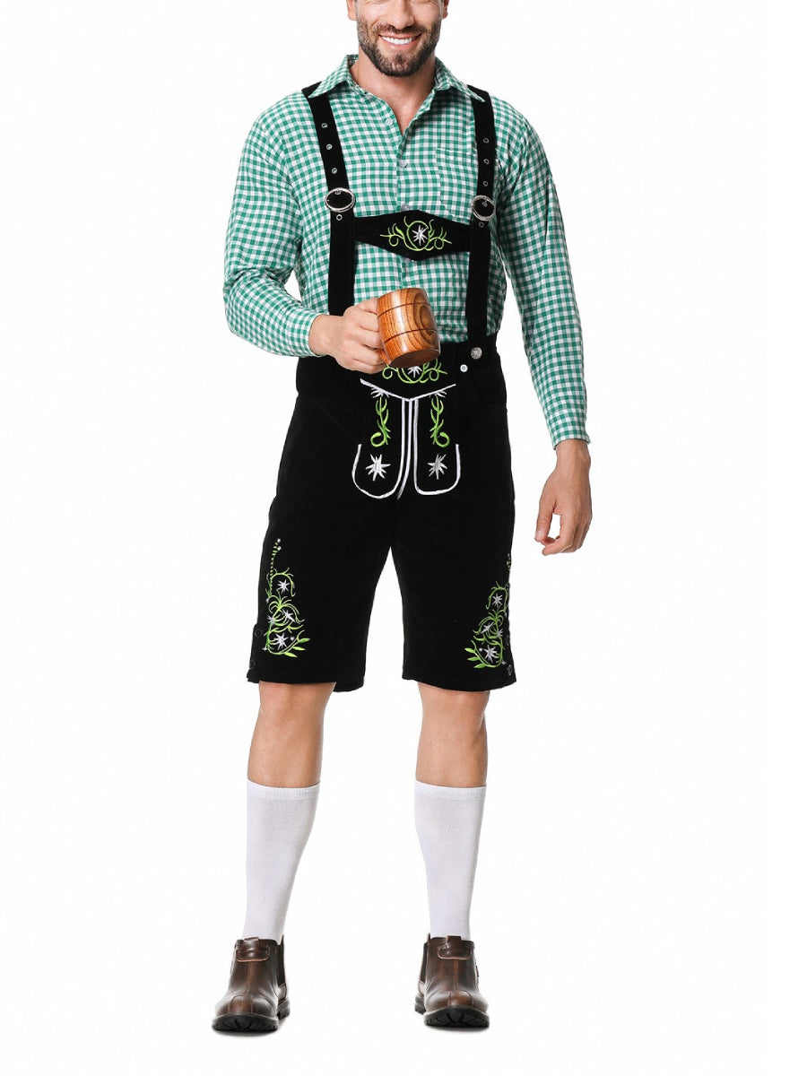 AlpenKraft – Lederhosen Kostuumset met Geruit Overhemd – Jouw Oktoberfest Essential
