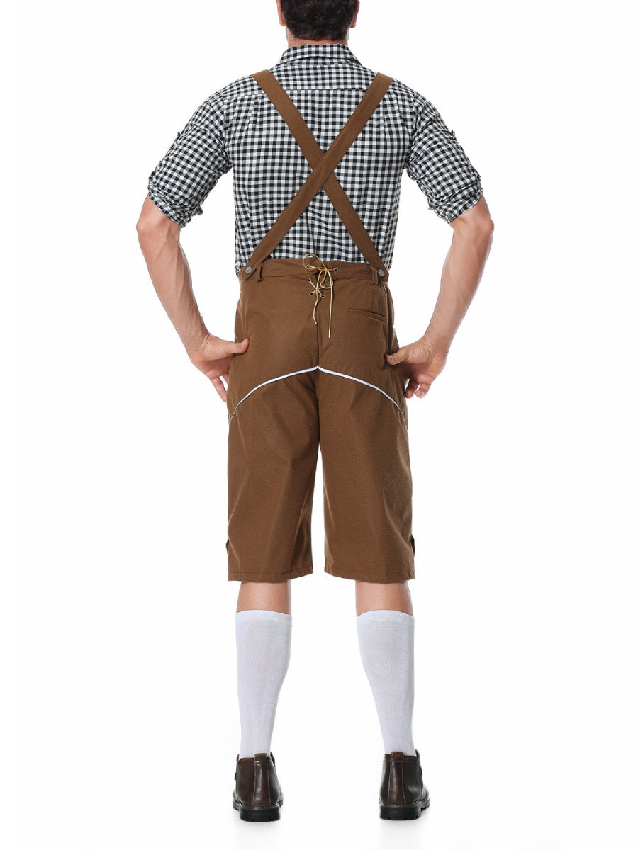 AlpenKraft – Lederhosen Kostuumset met Geruit Overhemd – Jouw Oktoberfest Essential