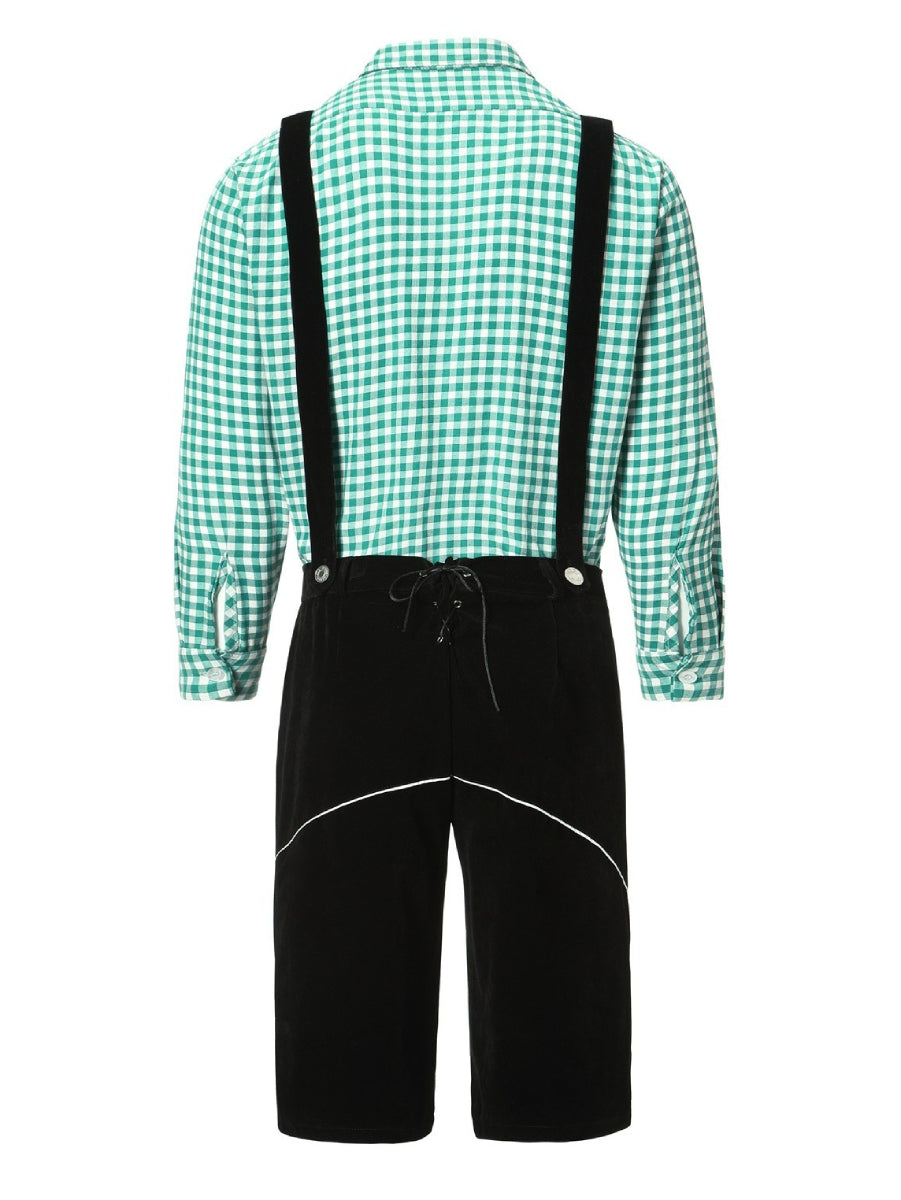 AlpenKraft – Lederhosen Kostuumset met Geruit Overhemd – Jouw Oktoberfest Essential