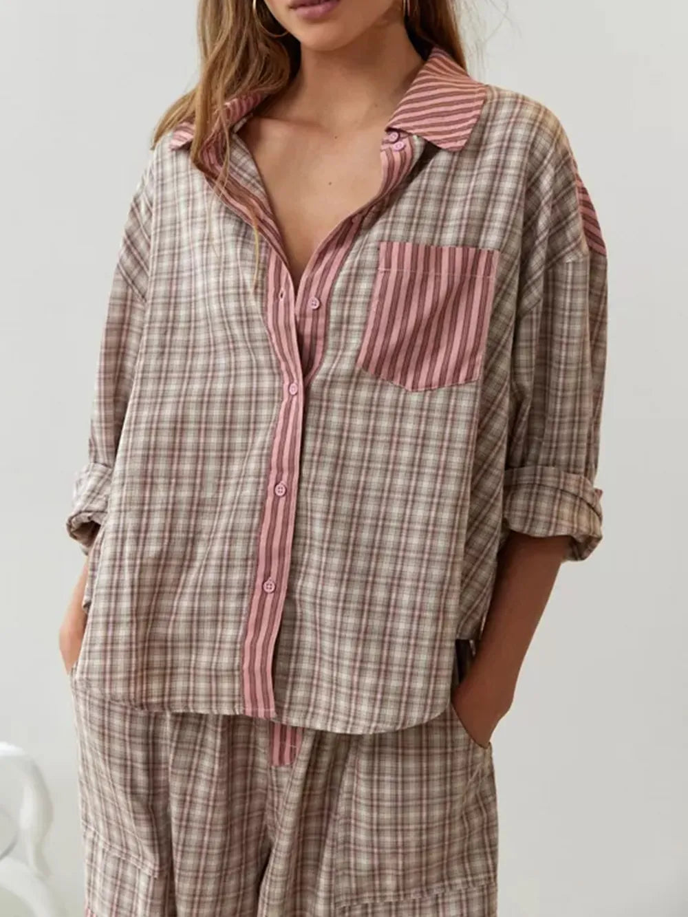 Cosy Katoenmix – Tweedelige Zachte & Stretchy Katoenen Pyjama Set
