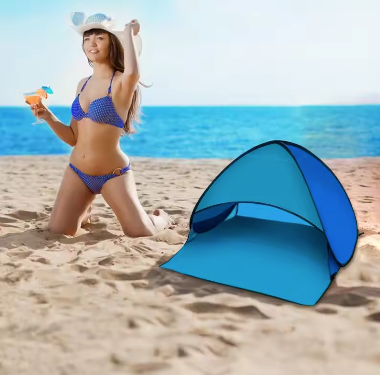 Mini Pop-Up Strandtent – Compacte Zonnescherm Tent met UV Bescherming Vestragear