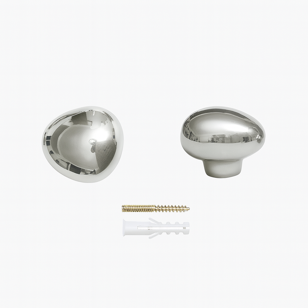Auriën Wandhaken – Chroom Raindrop Design, Set van 2 met Plakstrip of Schroef