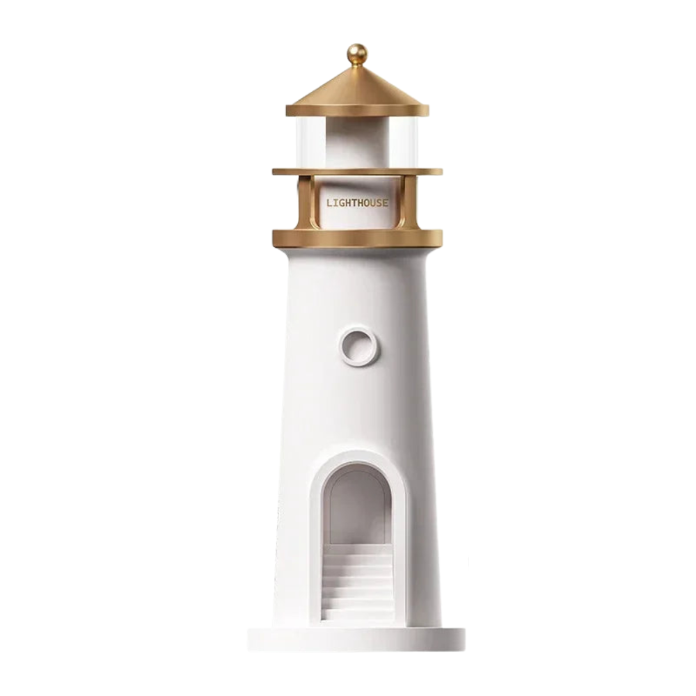 LumiTower Vuurtorenlamp – Nachtlamp met Maanprojectie, Bluetooth Speaker & Afstandsbediening