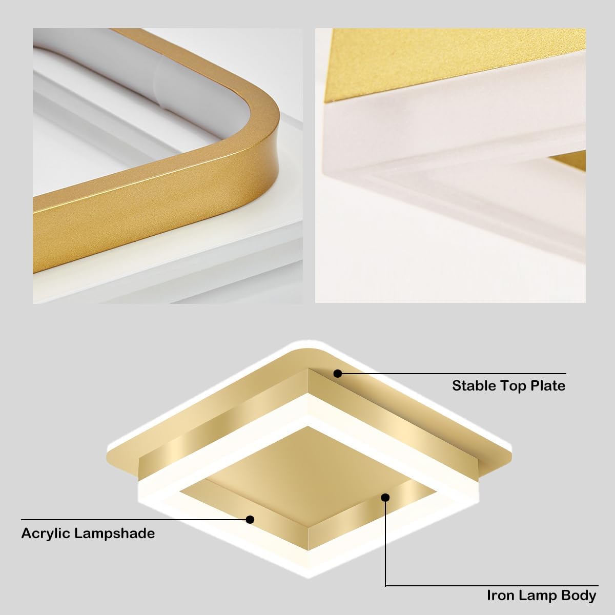 Vierkante LED plafondlamp – Dimbaar licht, modern design & energiezuinig