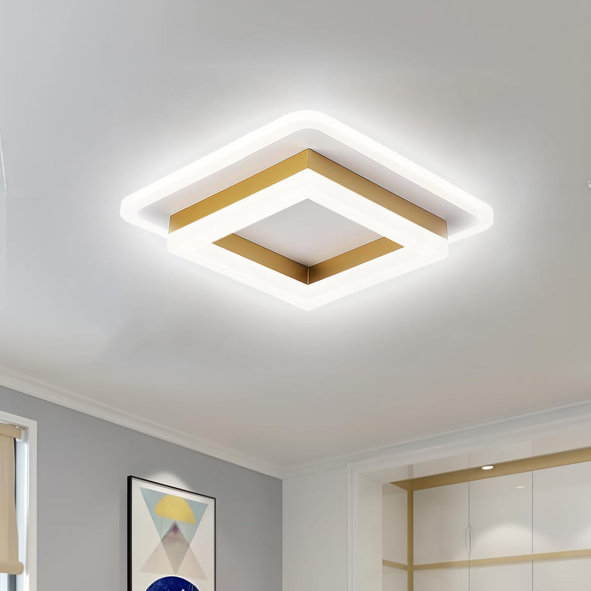 Vierkante LED plafondlamp – Dimbaar licht, modern design & energiezuinig