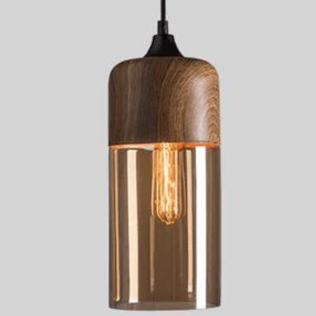 Lunora – Scandinavische plafondlamp hout & glas – modern en sfeervol