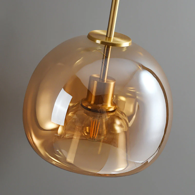 Valtaro Plafondlamp – Koperen plafondlamp met glazen kap en retro-modern design