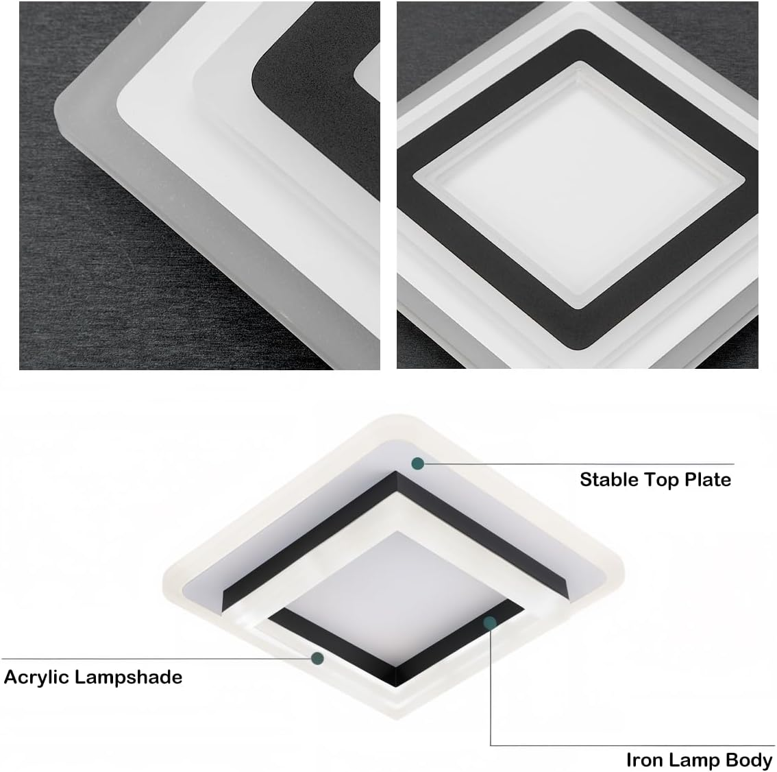 Vierkante LED plafondlamp – Dimbaar licht, modern design & energiezuinig
