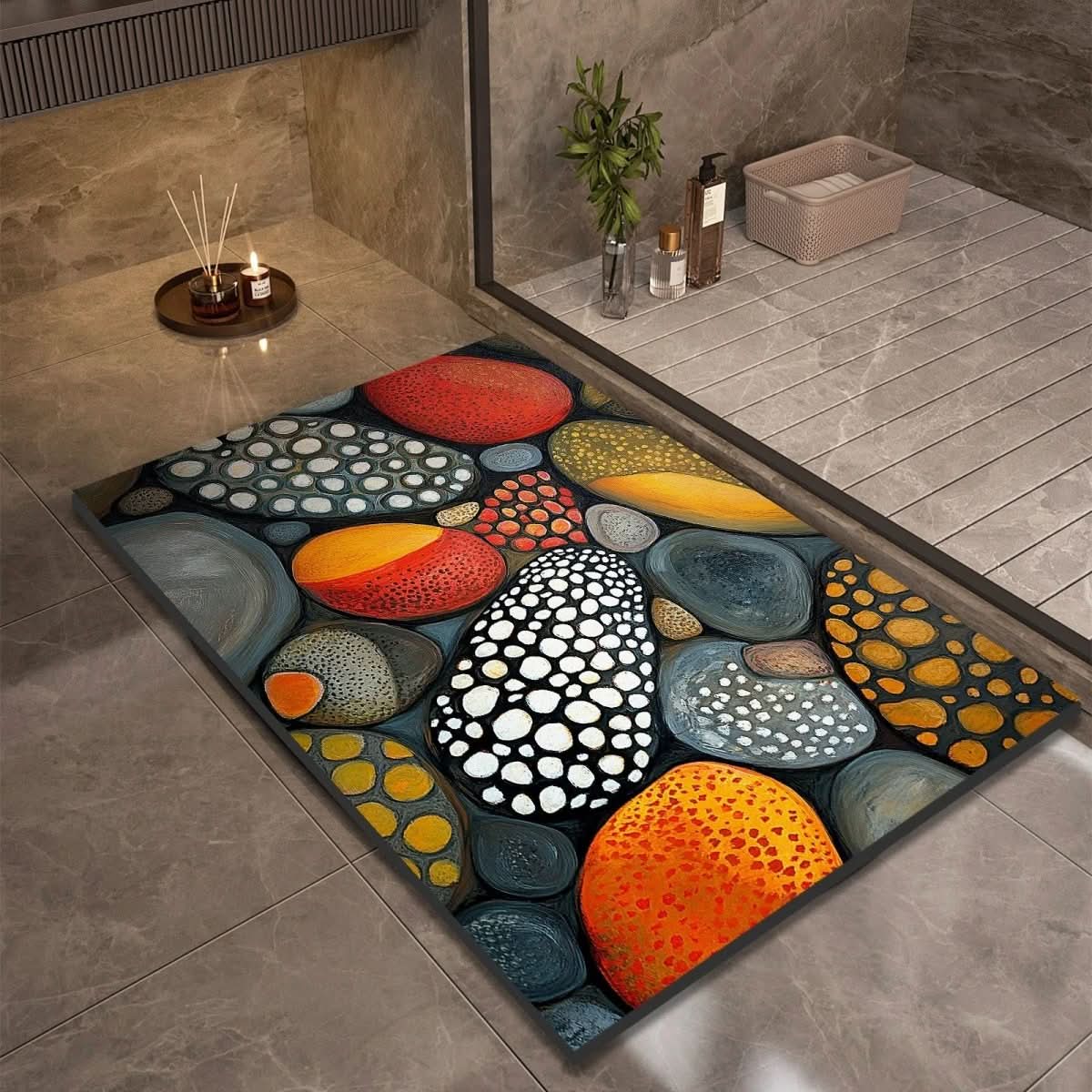 Badmat – Sneldrogend, Antislip & Absorberend met Natuurlijke Steenlook