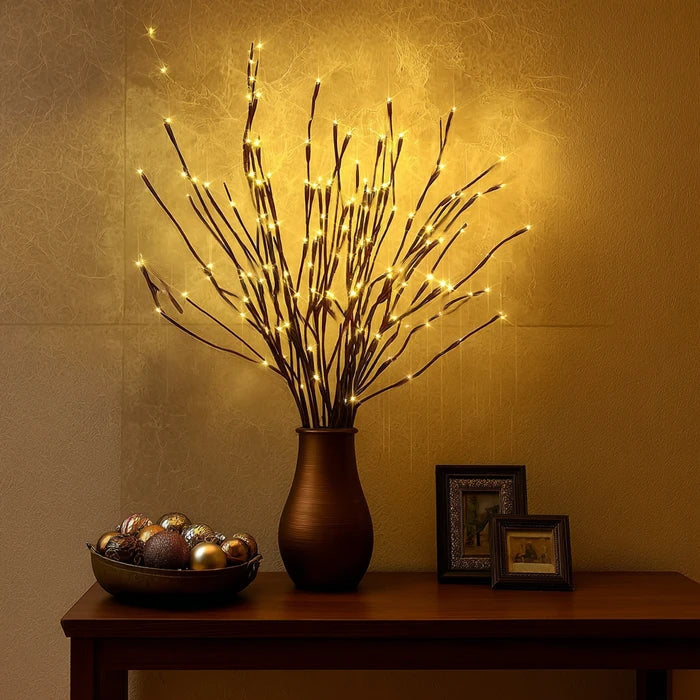 Lighted Olive Branch Stems – Twinkling Fairy Lights for Vases and Arrangements Tevako