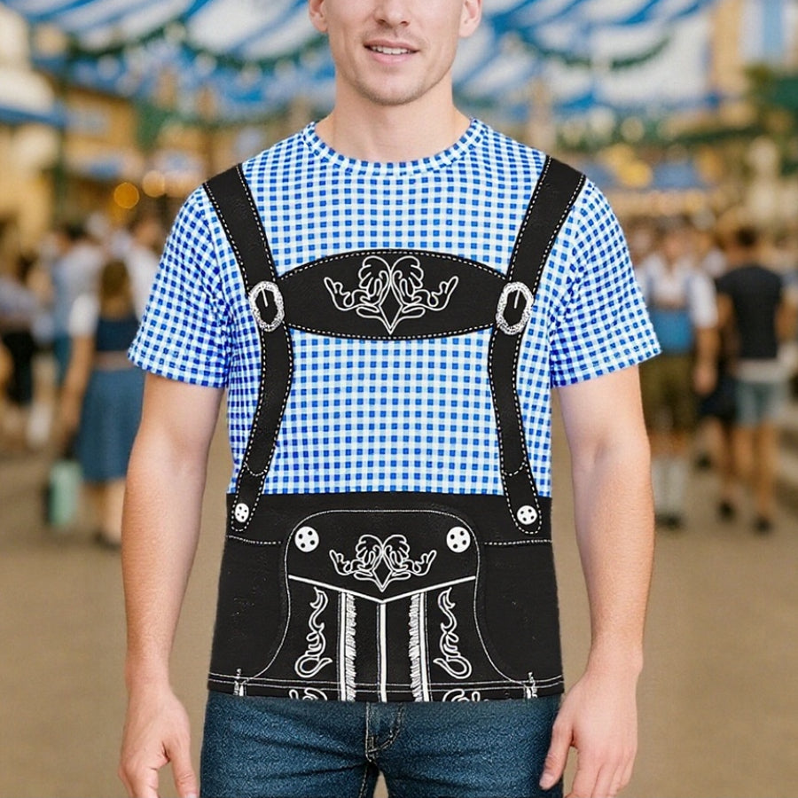 Bavaro – T-Shirt met Lederhosenprint – Jouw Outfit voor Bierfeest & Oktoberfest