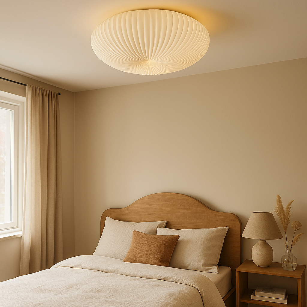 Roby Plafondlamp – Modern Plissé Design met Warme LED-Verlichting & Duurzame Materialen