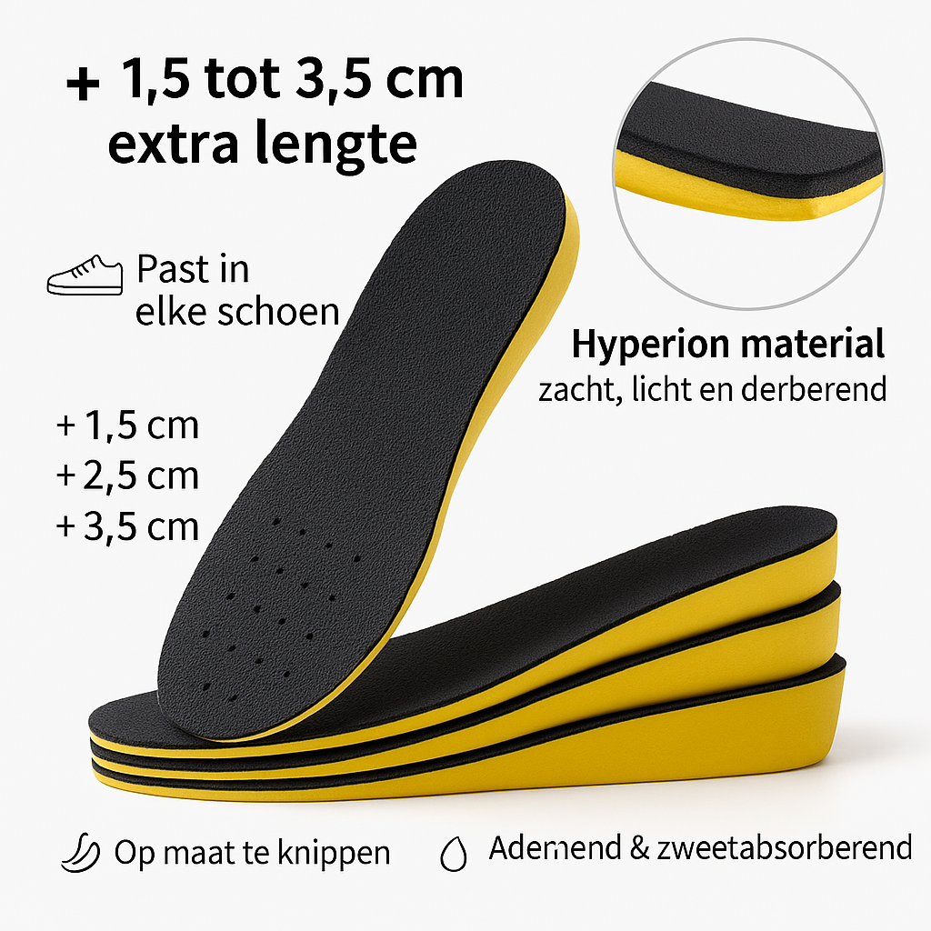 Verhoger Inlegzolen – Onzichtbare Hakverhoging met 3 Hoogtes & Comfort